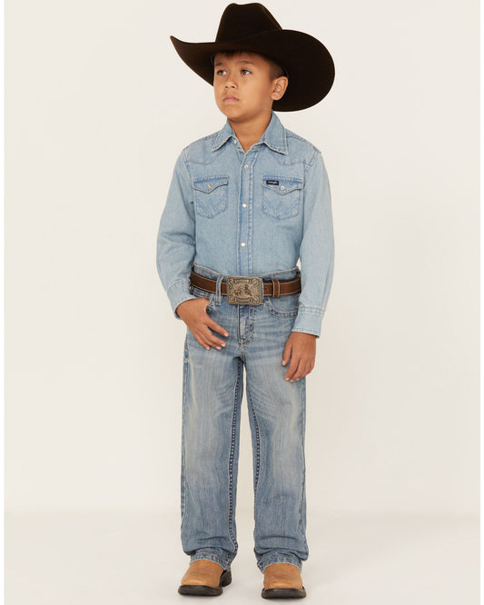 Cody James Boys' Hamshackle Light Wash Relaxed Boot Denim Jeans