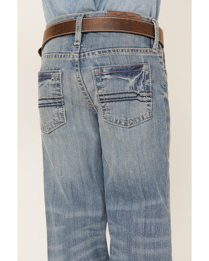 Cody James Boys' Hamshackle Light Wash Relaxed Boot Denim Jeans