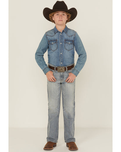 Cody James Boys' Medium Wash Buckskin Slim Bootcut Stretch Denim Jeans