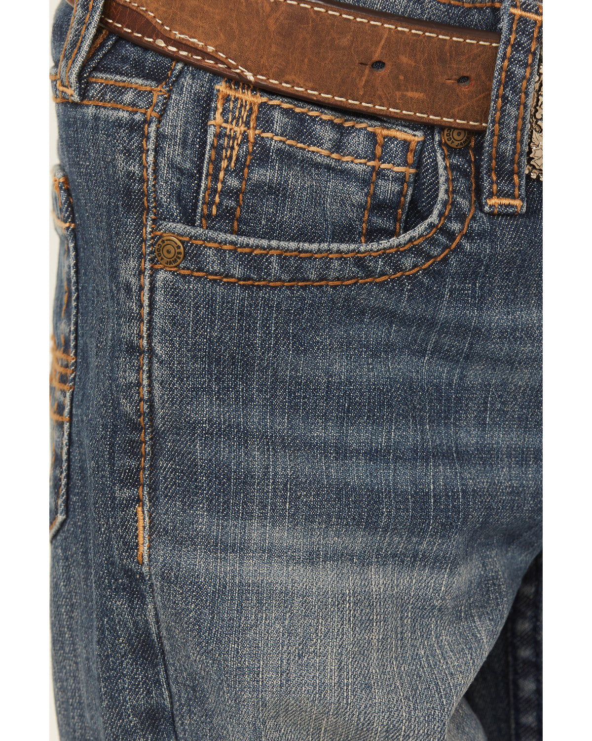 Cody James Little Boys' Wolfstooth Medium Wash Relaxed Bootcut Stretch
