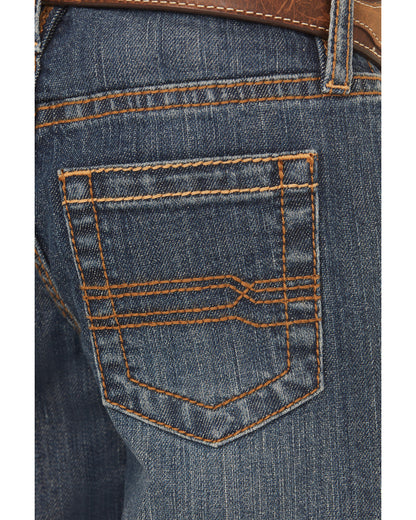 Cody James Little Boys' Wolfstooth Medium Wash Relaxed Bootcut Stretch