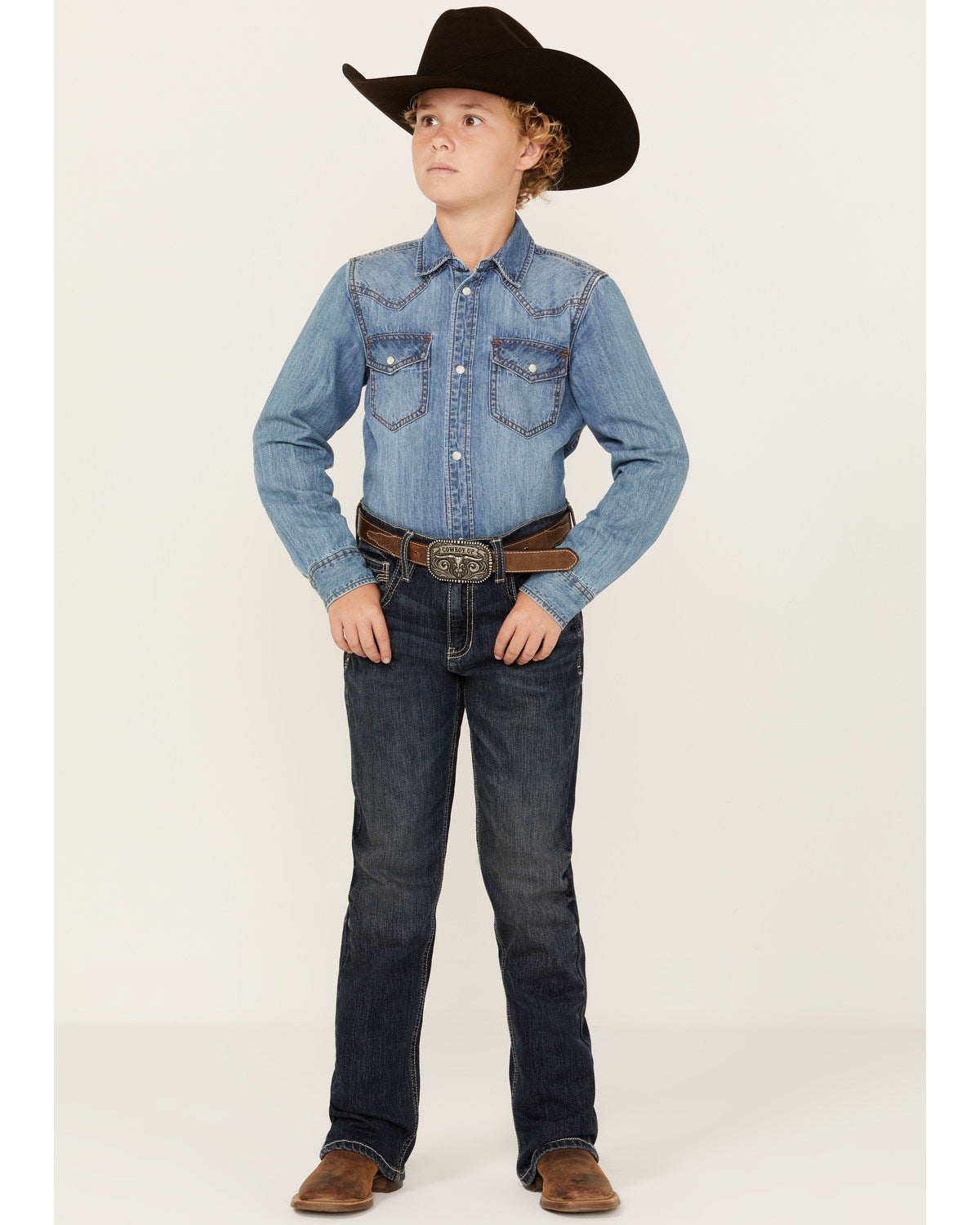 Cody James Boys' Dark Wash Moonlight Slim Bootcut Stretch Denim Jeans