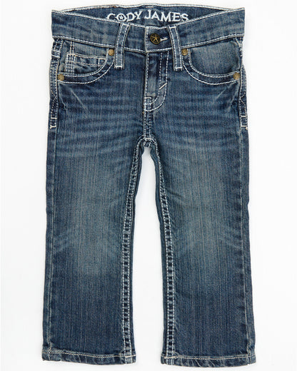 Cody James Toddler Boys' Stone Cold Wash Slim Boot Stretch Jeans