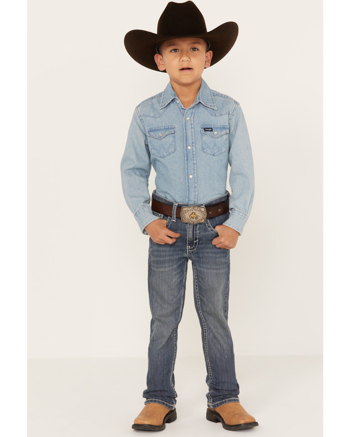 Cody James Little Boys' Stone Cold Wash Slim Bootcut Stretch Jeans - S