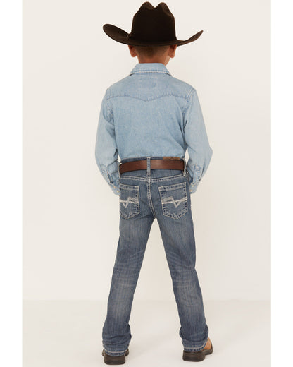 Cody James Little Boys' Stone Cold Wash Slim Bootcut Stretch Jeans - S