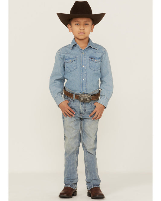 Cody James Boys' Crupper Light Wash Stretch Slim Straight Jeans