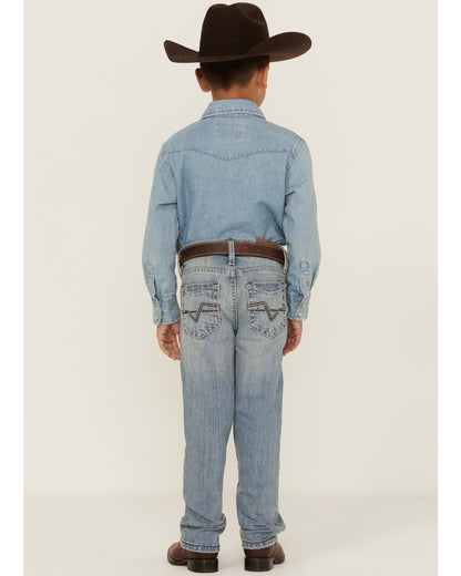 Cody James Boys' Crupper Light Wash Stretch Slim Straight Jeans