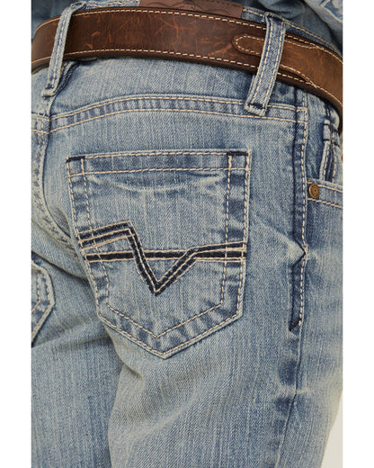 Cody James Boys' Crupper Light Wash Stretch Slim Straight Jeans