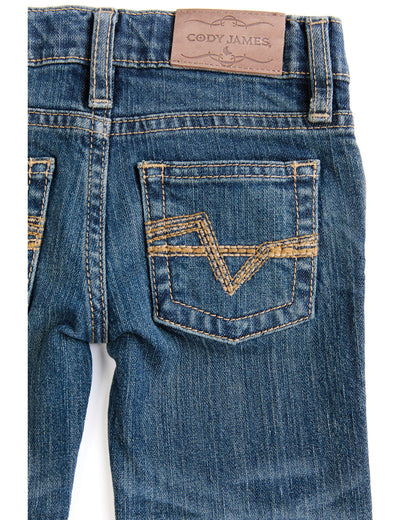 Cody James Toddler Boys' Saguaro Dark Wash Mid Rise Stretch Slim Bootc