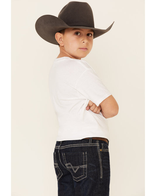 Cody James Boys' Night Hawk Medium Wash Mid Rise Stretch Relaxed Bootc