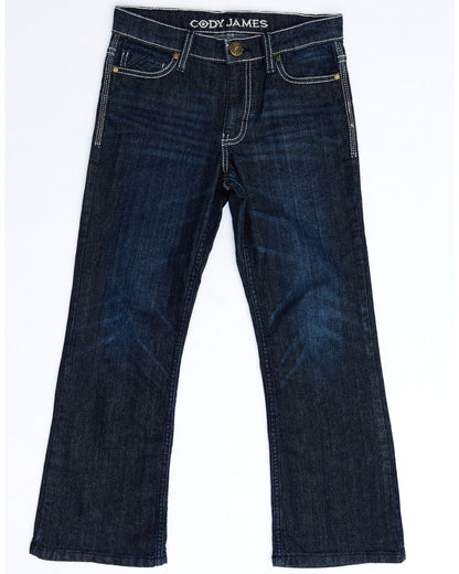 Cody James Boys' Night Hawk Medium Wash Mid Rise Stretch Relaxed Bootc