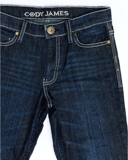 Cody James Boys' Night Hawk Medium Wash Mid Rise Stretch Relaxed Bootc