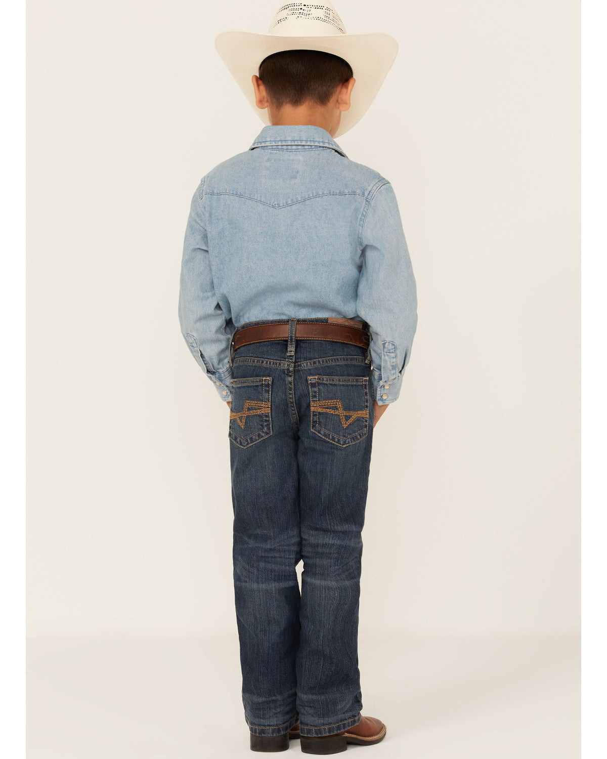 Cody James Little Boys' Saguaro Dark Wash Mid Rise Stretch Slim Bootcu