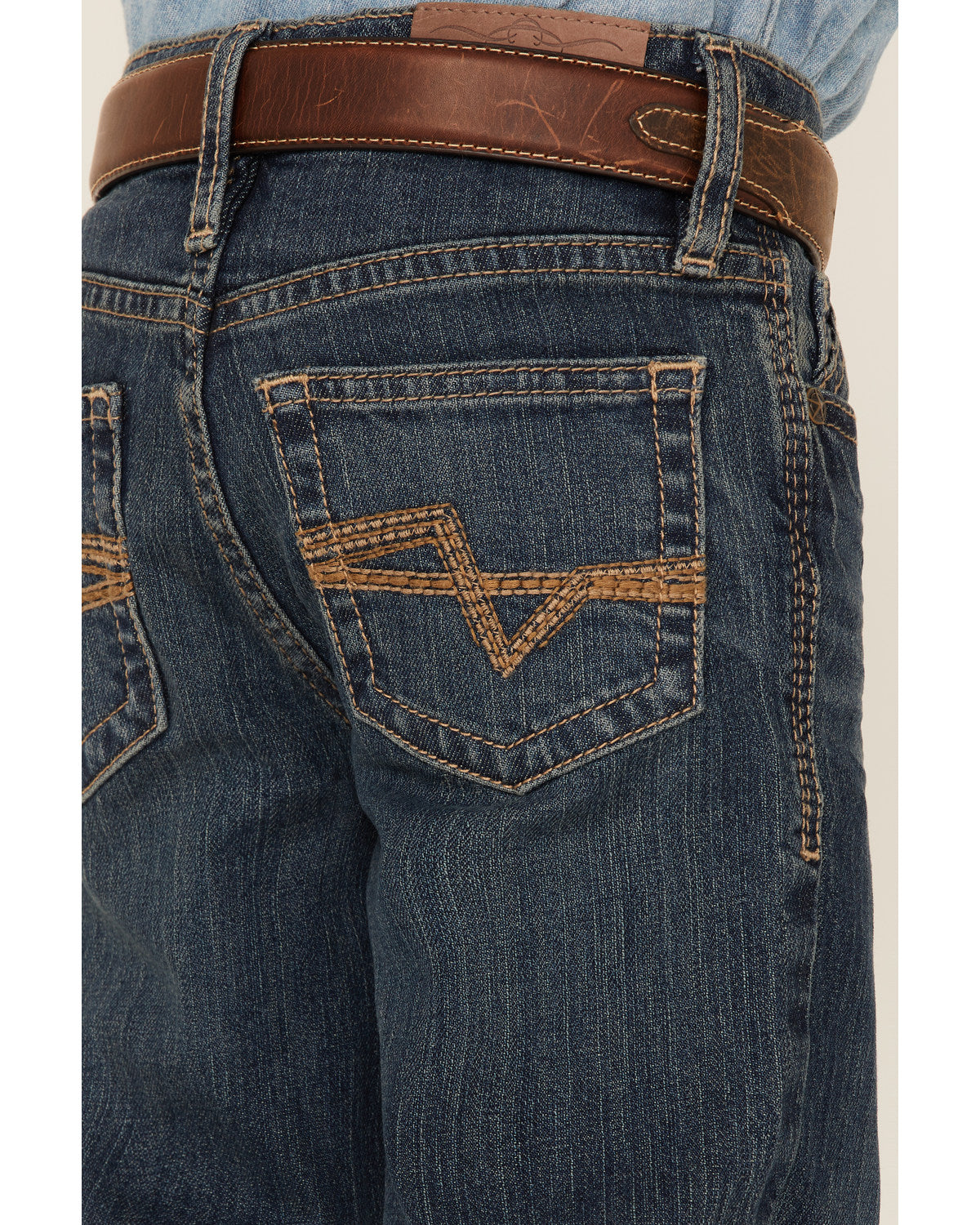 Cody James Little Boys' Saguaro Dark Wash Mid Rise Stretch Slim Bootcu