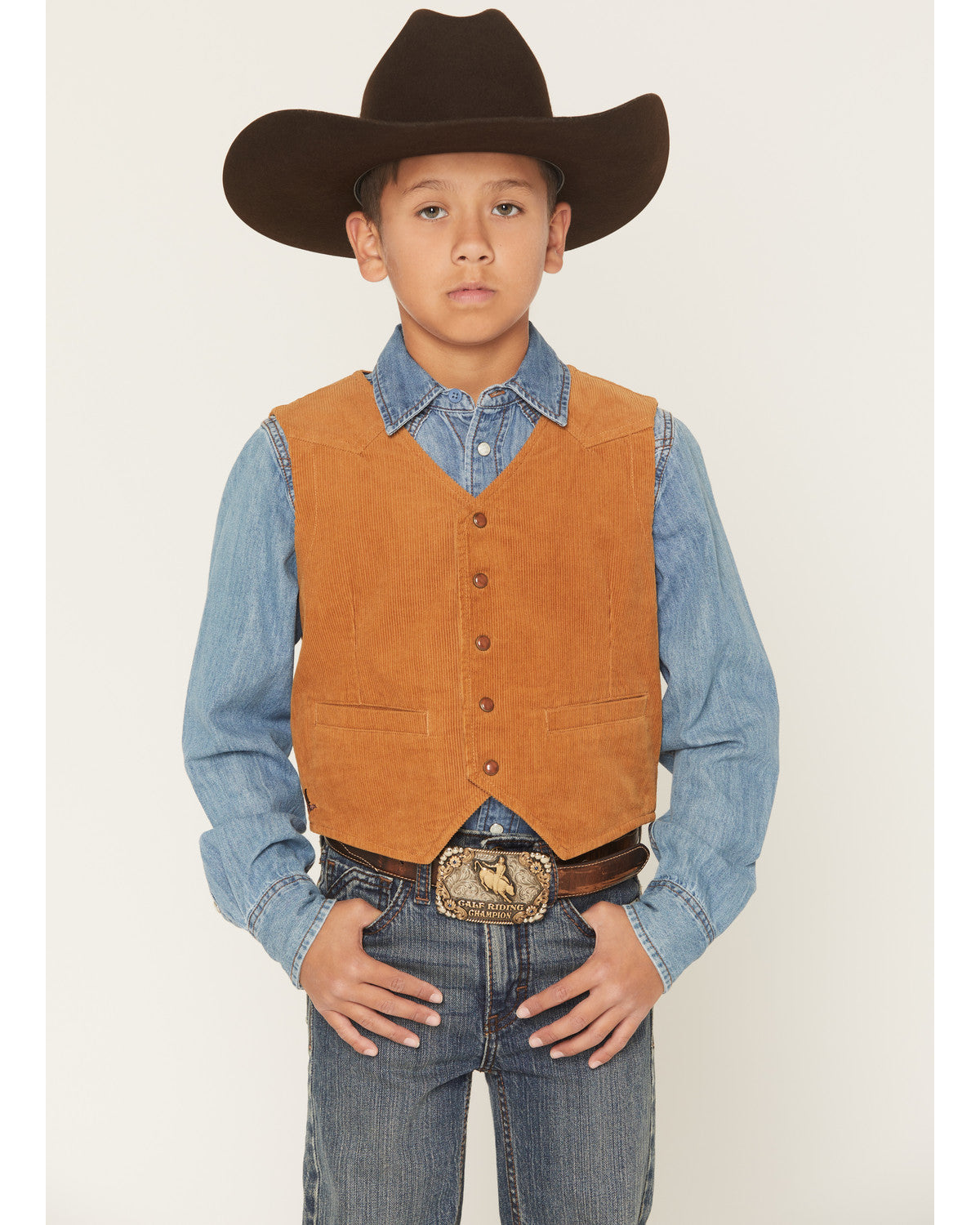 Cody James Boys' William Corduroy Western Vest