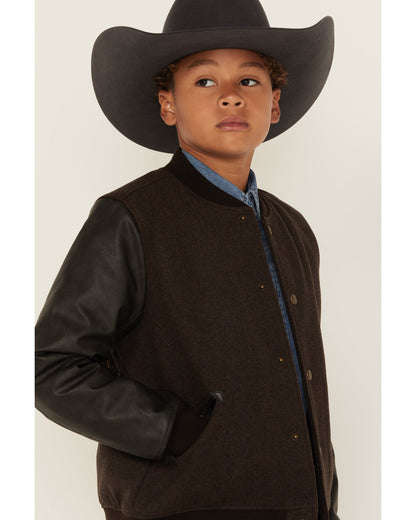 Cody James Boys' Brighton Solid Varsity Jacket
