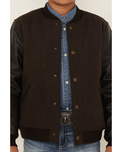 Cody James Boys' Brighton Solid Varsity Jacket