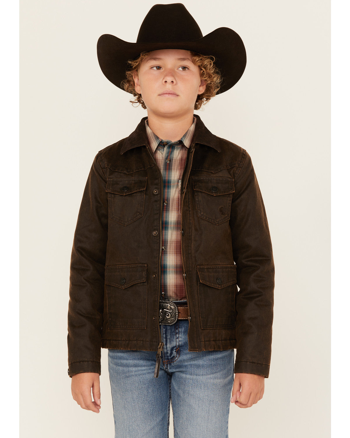 Cody James Boys' Road Dust Oil Skin Jacket