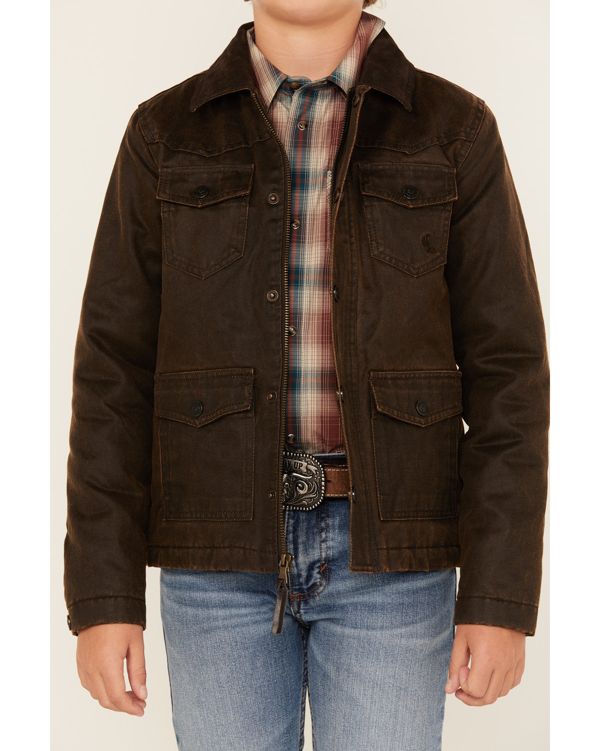 Cody James Boys' Road Dust Oil Skin Jacket