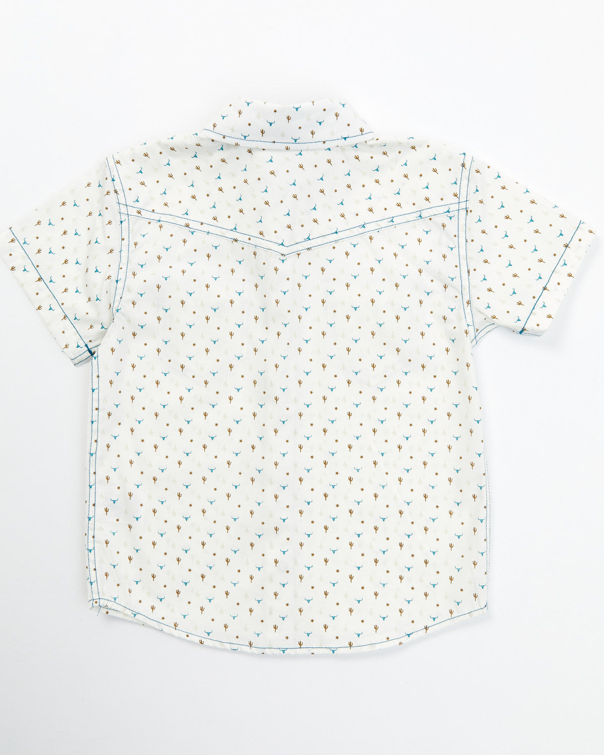 Cody James Toddler Boys' Bull and Cactus Print Short Sleeve Snap Weste