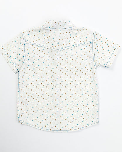 Cody James Toddler Boys' Bull and Cactus Print Short Sleeve Snap Weste