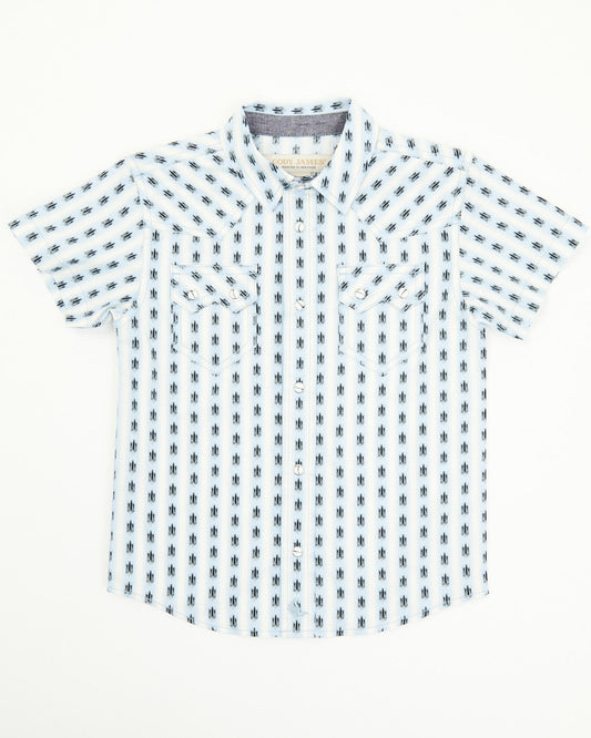 Cody James Toddler Boys' Outlaw Pass Striped Print Short Sleeve Snap W