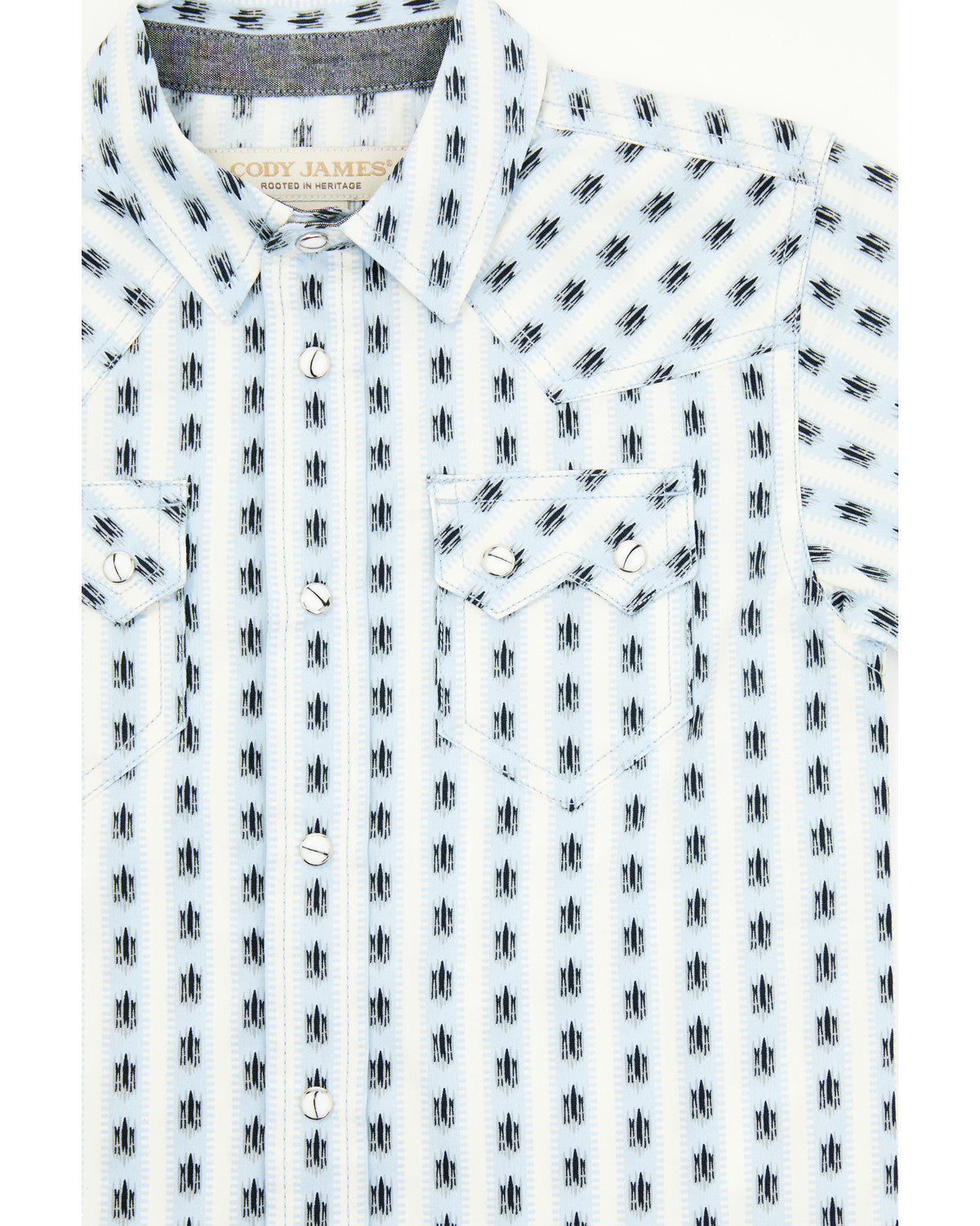 Cody James Toddler Boys' Outlaw Pass Striped Print Short Sleeve Snap W