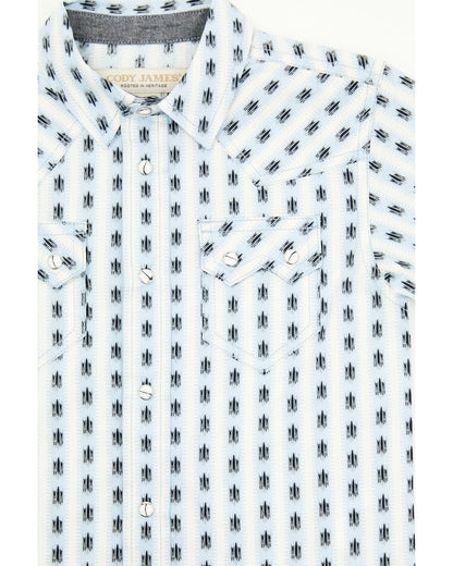 Cody James Toddler Boys' Outlaw Pass Striped Print Short Sleeve Snap W