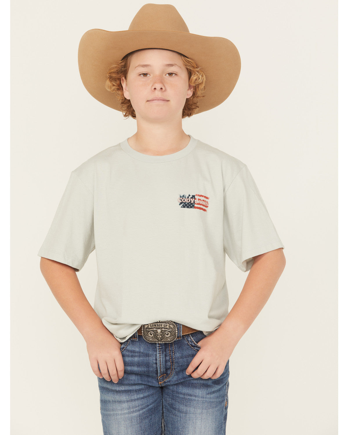 Cody James Boys' Rugged Flag Short Sleeve T-Shirt