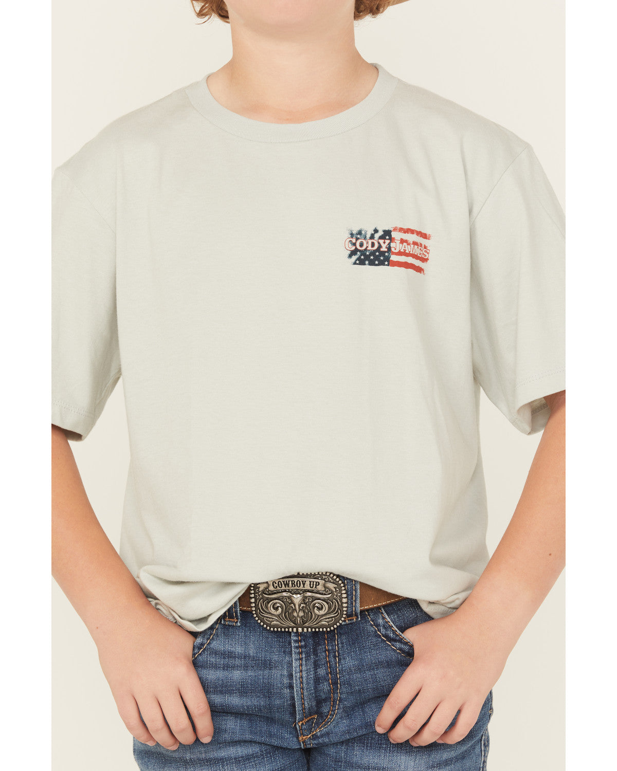 Cody James Boys' Rugged Flag Short Sleeve T-Shirt