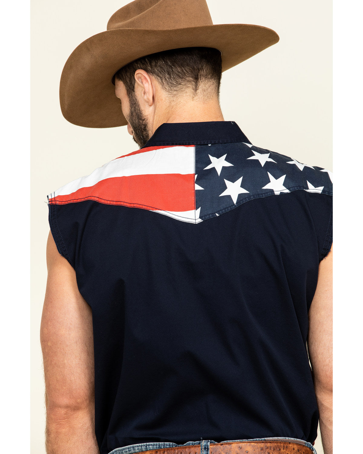 Cody James Men's American Flag Bubba Sleeveless Western Shirt