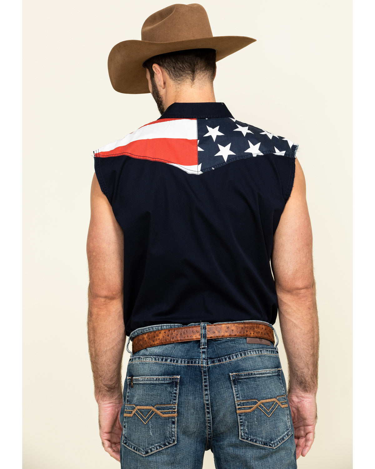 Cody James Men's American Flag Bubba Sleeveless Western Shirt