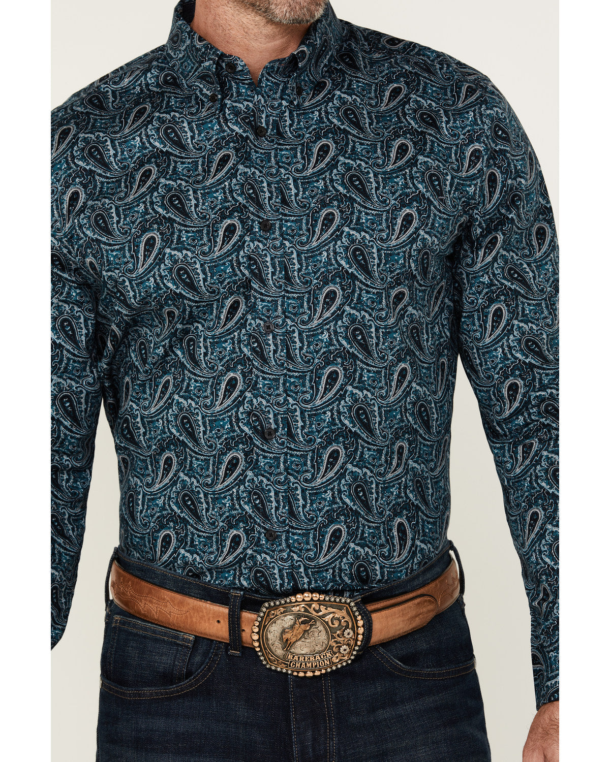 Cody James Men's Lasso Paisley Print Long Sleeve Button-Down Stretch W