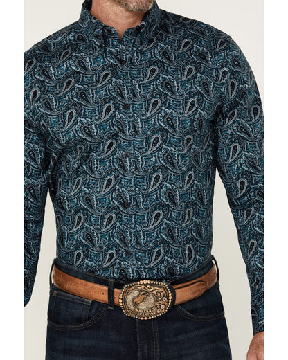 Cody James Men's Lasso Paisley Print Long Sleeve Button-Down Stretch W