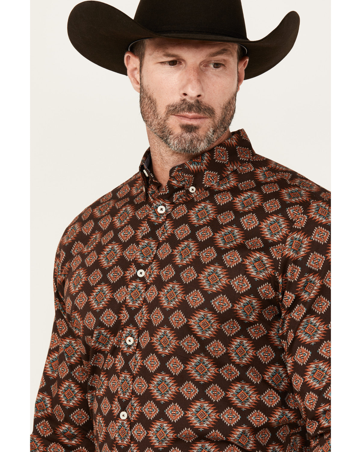 Cody James Men's Bite The Bullet Southwestern Print Long Sleeve Button