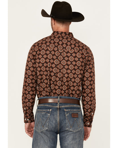 Cody James Men's Bite The Bullet Southwestern Print Long Sleeve Button