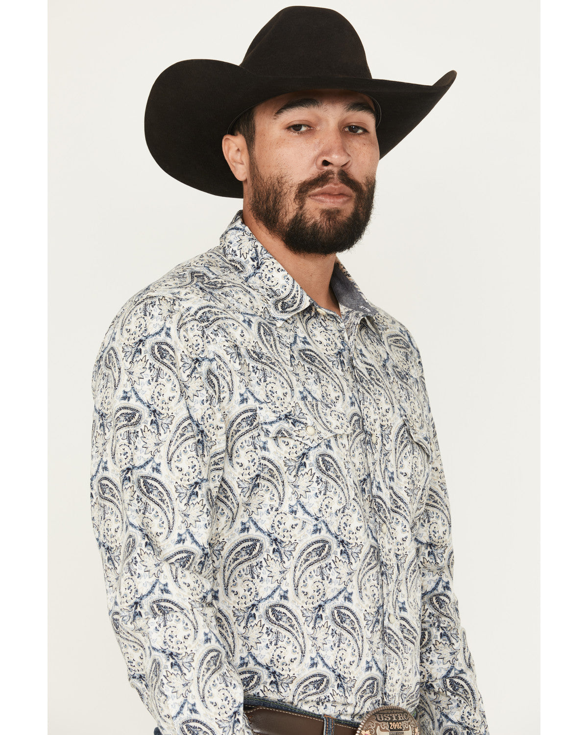 Cody James Men's Rodeo Runway Paisley Print Long Sleeve Snap Shirt