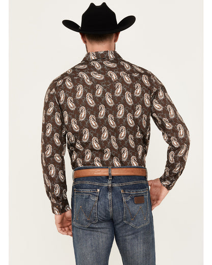 Cody James Men's Flea Market Paisley Print Long Sleeve Snap Western Sh
