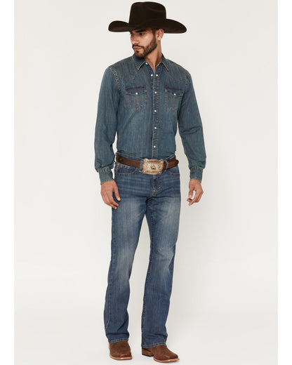 Cody James Men's Wolfstooth Wash Duke Relaxed Bootcut Stretch Denim Je