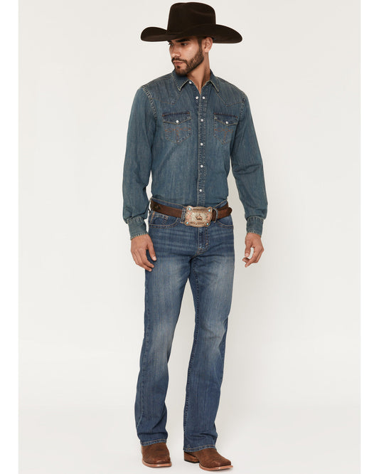 Cody James Men's Wolfstooth Wash Duke Relaxed Bootcut Stretch Denim Je