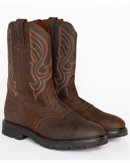 Cody James Men's Mustang Western Pull-On Work Boots - Soft Toe