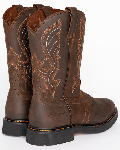 Cody James Men's Mustang Western Pull-On Work Boots - Soft Toe