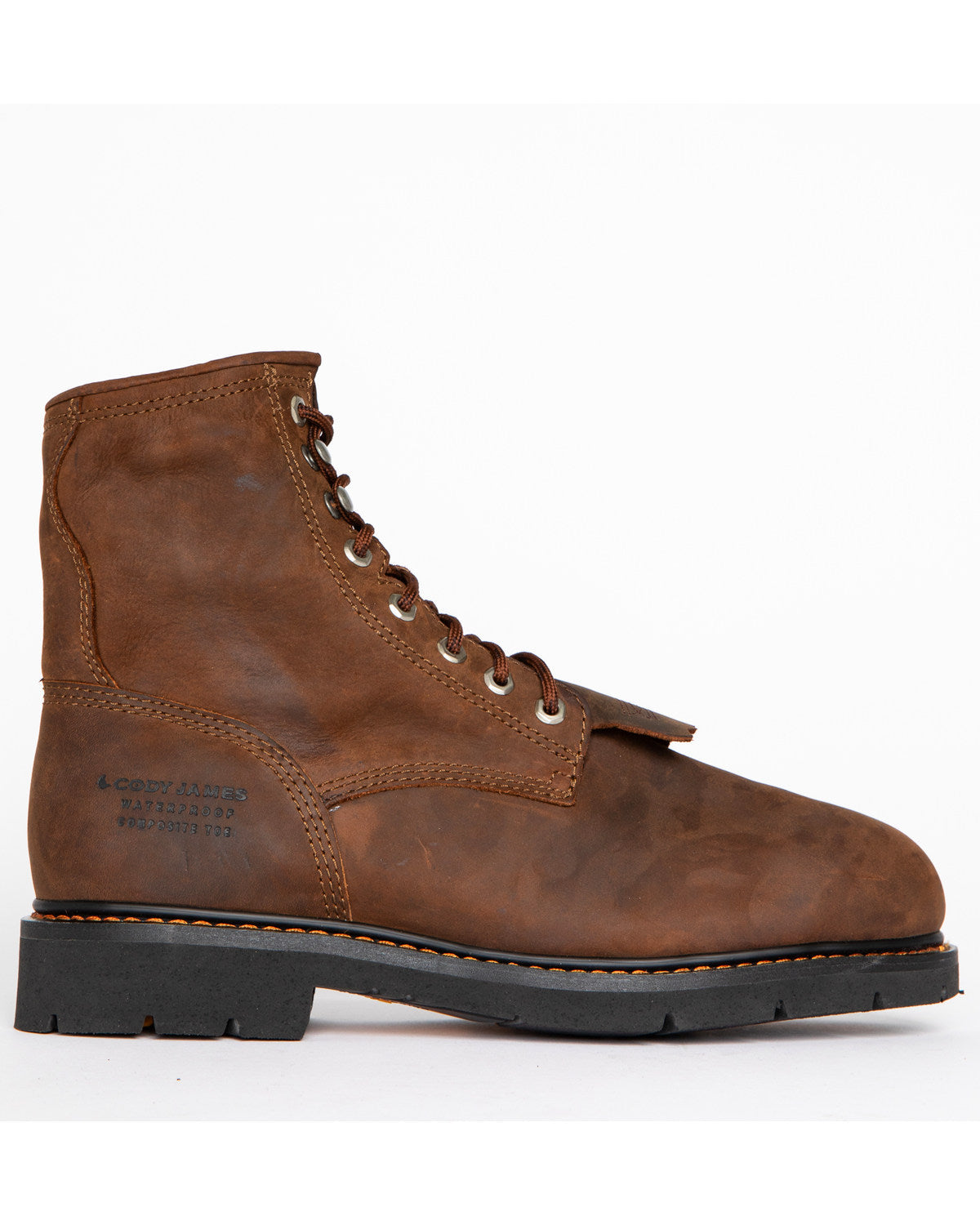 Cody James Men's 8" Mustang Lace-Up Kiltie Waterproof Work Boots - Com