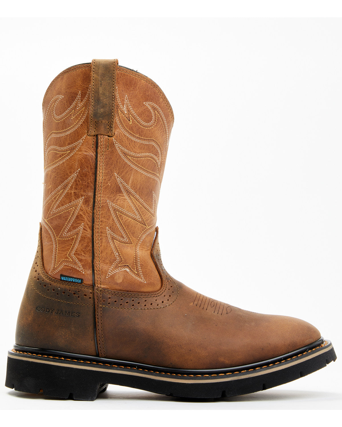 Cody James Men's Mustang Pull-On Waterproof Work Boots - Soft Toe
