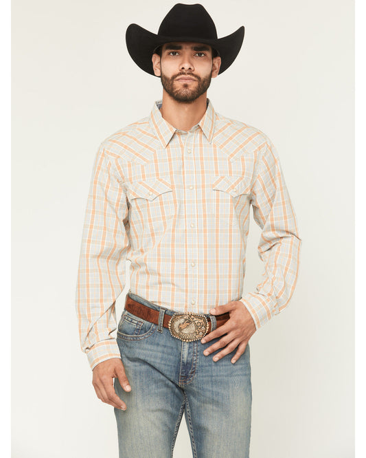 Cody James Men's Tanhue Plaid Print Long Sleeve Snap Western Shirt - B