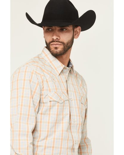 Cody James Men's Tanhue Plaid Print Long Sleeve Snap Western Shirt - B