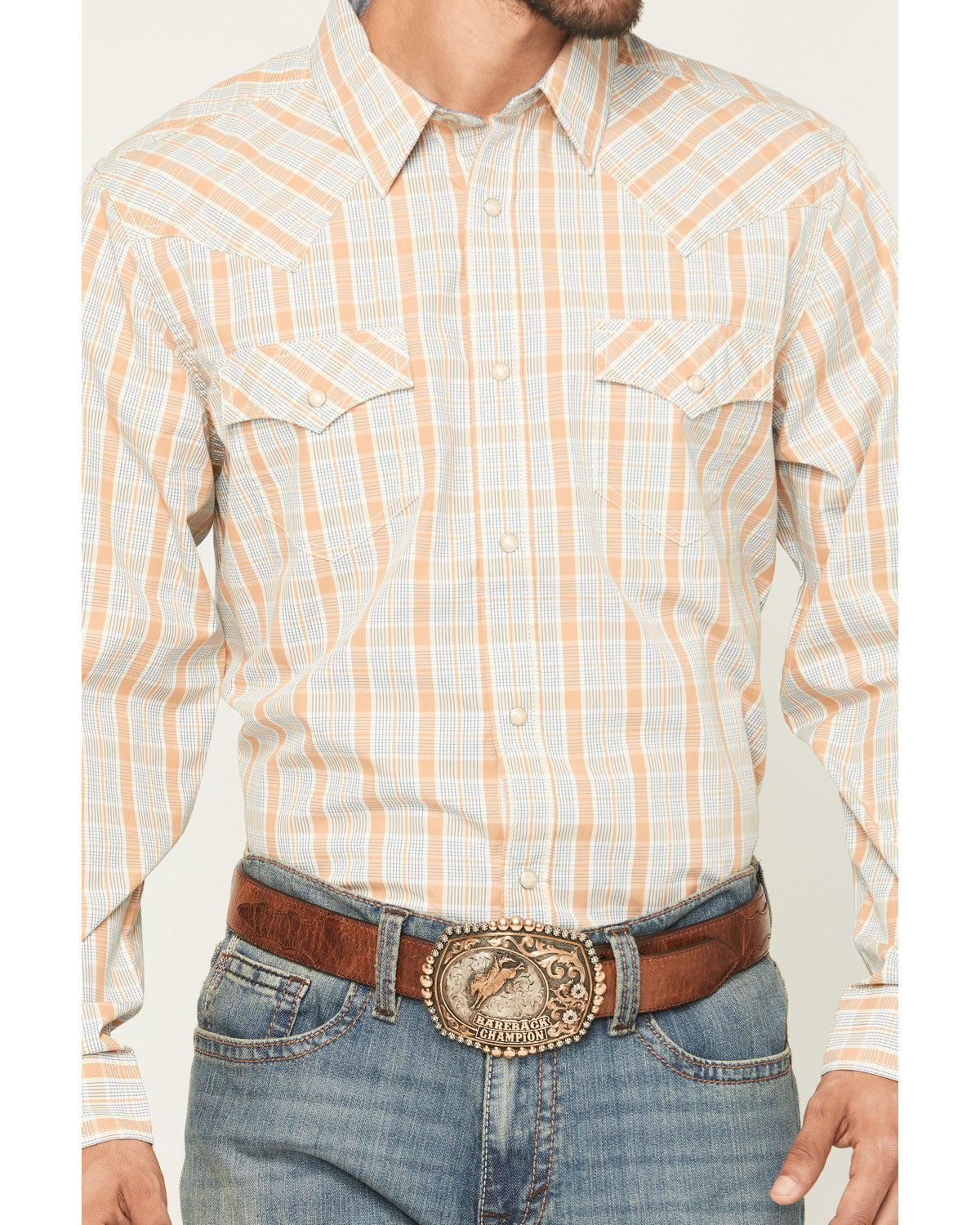 Cody James Men's Tanhue Plaid Print Long Sleeve Snap Western Shirt - B