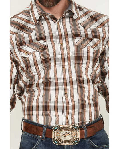 Cody James Men' Rodeo Plaid Print Long Sleeve Snap Western Shirt