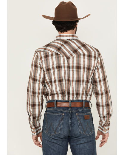 Cody James Men' Rodeo Plaid Print Long Sleeve Snap Western Shirt