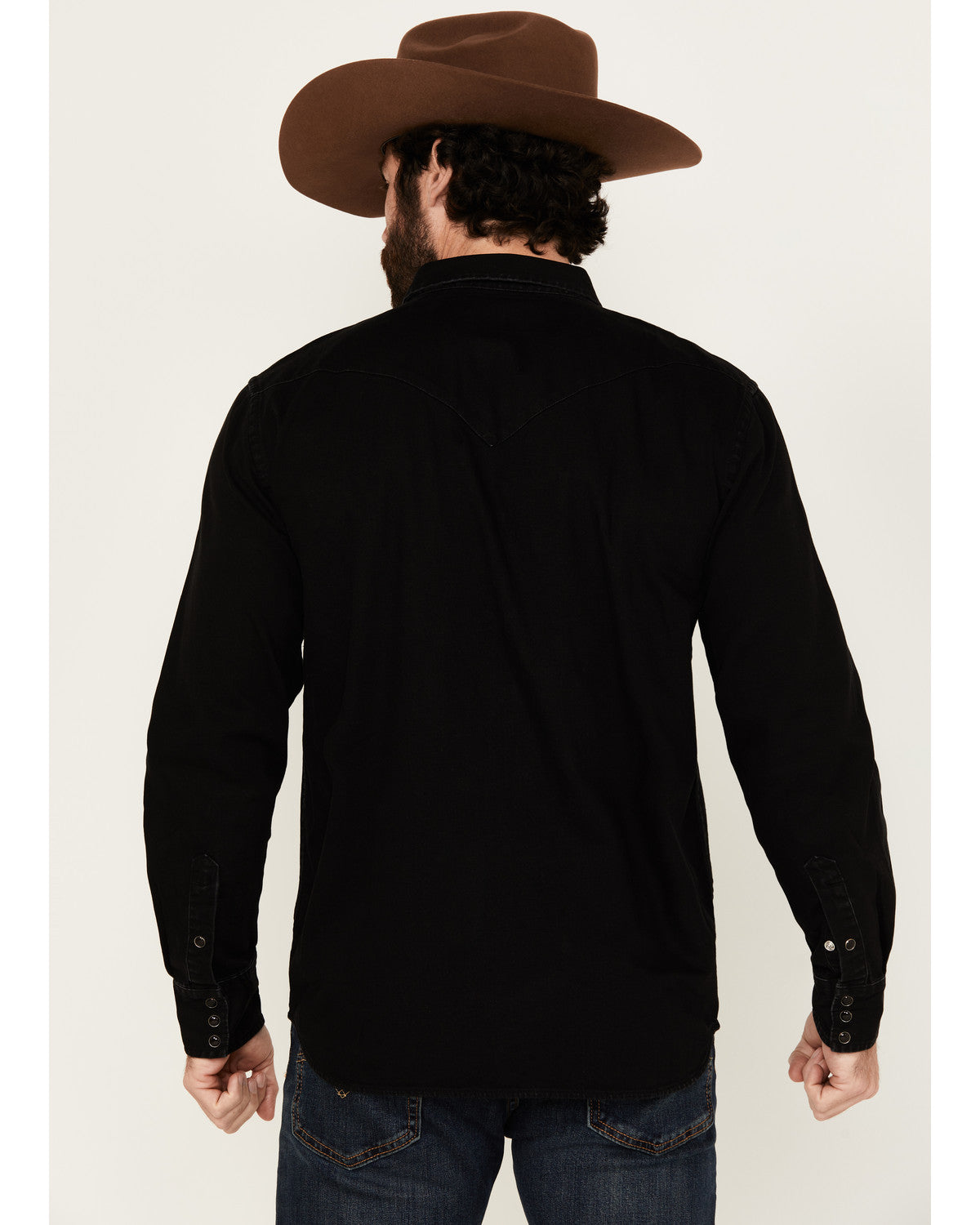 Cody James Men's Solid Long Sleeve Snap Denim Western Shirt